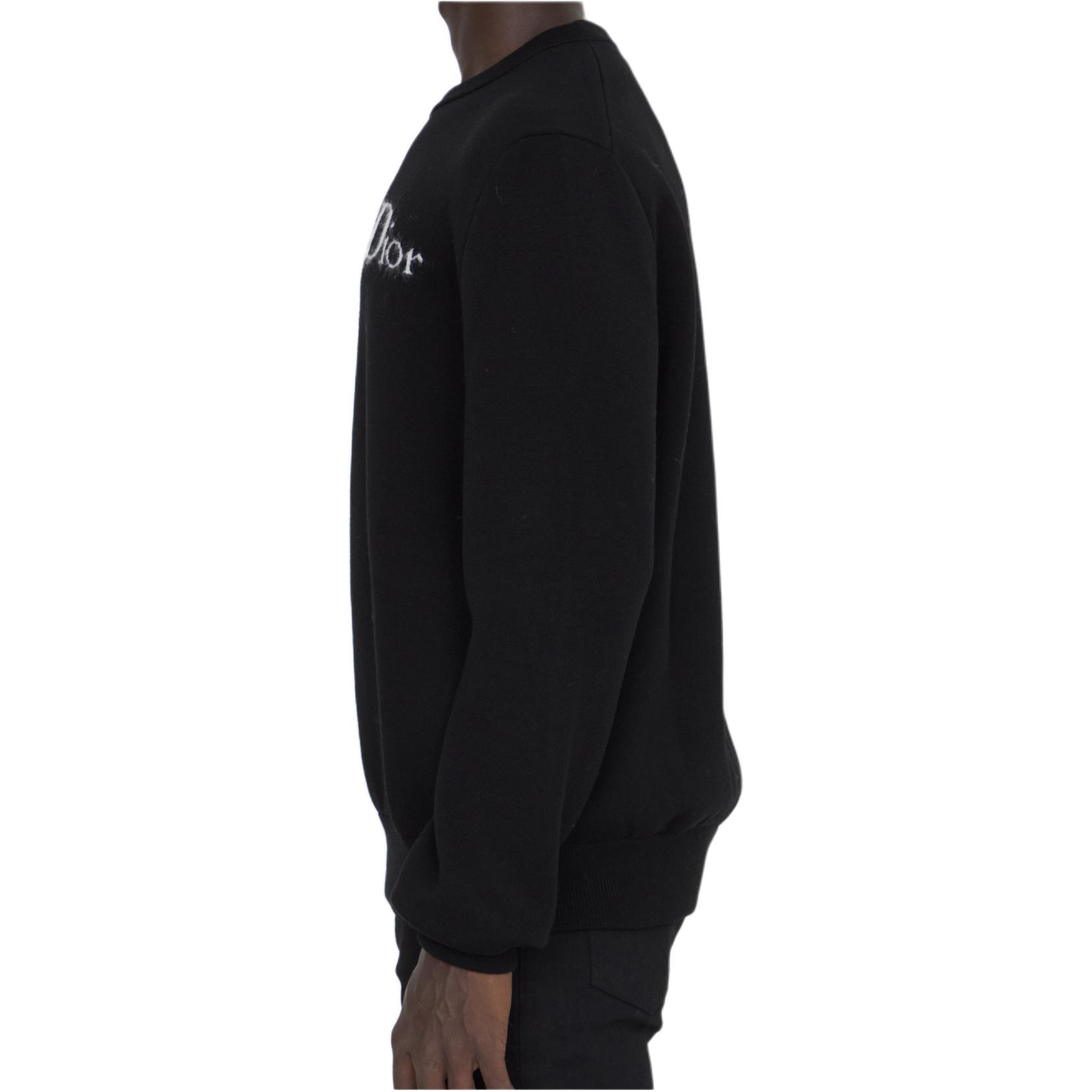 Cheap DIOR Suéter Negro de Punto con Logo Jacquard y Cuello Redondo. 443M645AT884-C980