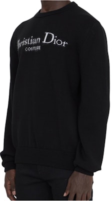 DIOR Suéter Negro de Punto con Logo Jacquard y Cuello Redondo. 443M645AT884-C980 1