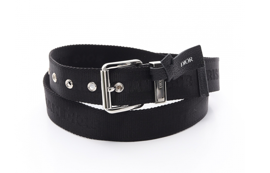 DIOR  Black Leather Belt with Engraved Detail - 3.5CM Width. 4333PLNSDH00N