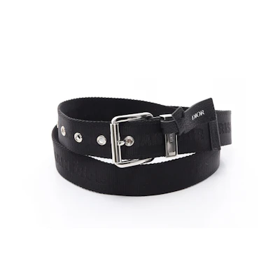 DIOR Black Leather Belt with Engraved Detail - 3.5CM Width. 4333PLNSDH00N