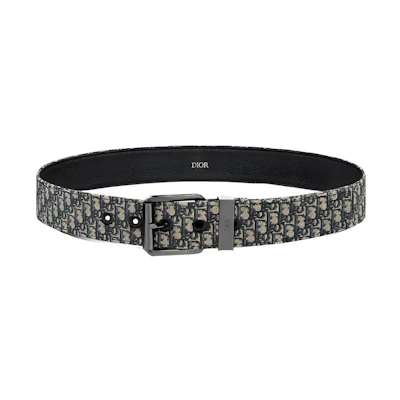 DIOR Black Leather Belt with Metal Buckle, 3.5CM Width. 4333RUDOR_H27E