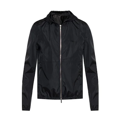 DIOR Black Letter Print Casual Hooded Jacket. 923C450Z015-2984