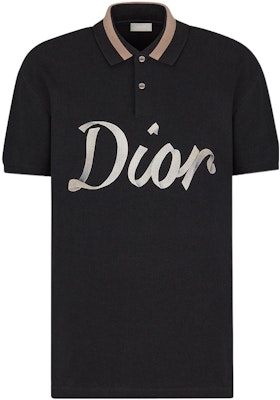 DIOR Black Logo Number Print Short Sleeve Polo Shirt - New Collection 293J831A0455-C980 Order DIOR Black Logo Number Print Short Sleeve Polo Shirt - New Collection 293J831A0455-C980