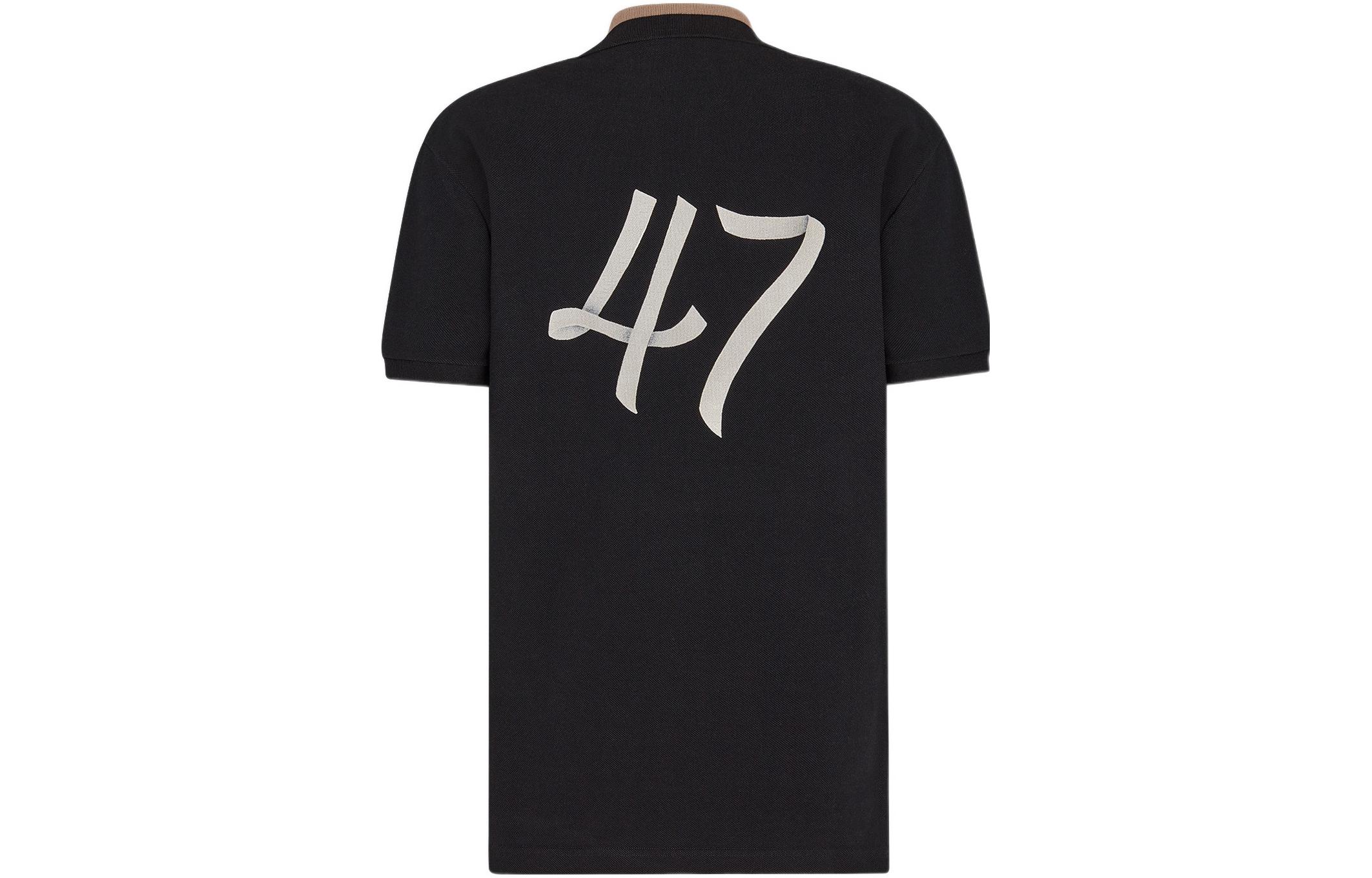 Lookbook DIOR Baju Polo Lengan Pendek Cetakan Logo Hitam - Koleksi Baru 293J831A0455-C980