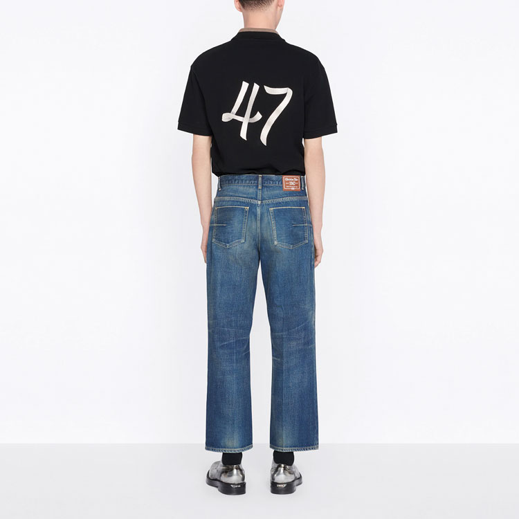 Purchase DIOR Baju Polo Lengan Pendek Cetakan Logo Hitam - Koleksi Baru 293J831A0455-C980