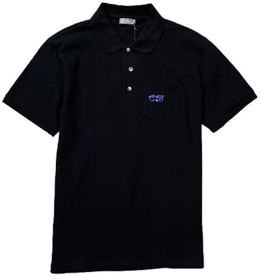 DIOR Black Polo Shirt with Solid Color Letter Print and Pocket. 193J833A0455-908 Buy DIOR Black Polo Shirt with Solid Color Letter Print and Pocket. 193J833A0455-908