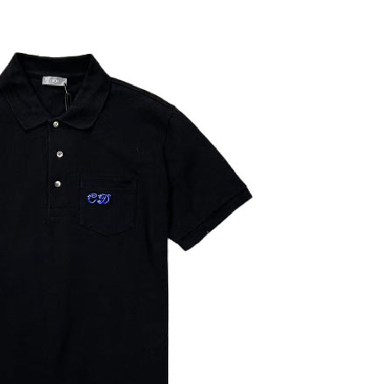 Purchase DIOR Kaos Polo Hitam dengan Cetakan Huruf dan Kantong. 193J833A0455-908