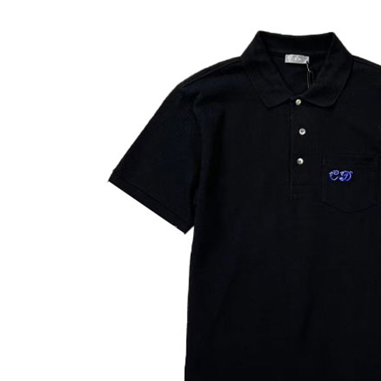 Details for DIOR Kaos Polo Hitam dengan Cetakan Huruf dan Kantong. 193J833A0455-908