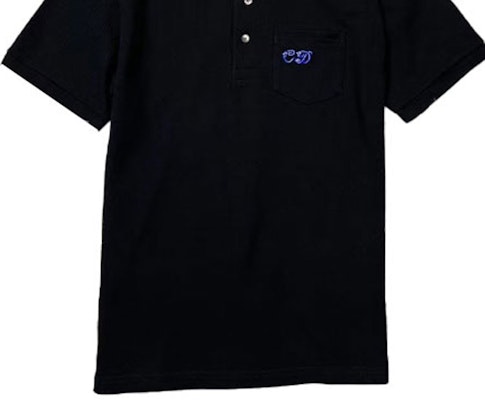 DIOR Black Polo Shirt with Solid Color Letter Print and Pocket. 193J833A0455-908 Sizing DIOR Black Polo Shirt with Solid Color Letter Print and Pocket. 193J833A0455-908