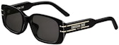 Buy DIOR 黑色矩形太阳眼镜 金属框架配醋酸材质与标志印花。 SGTS12FXR_10A0