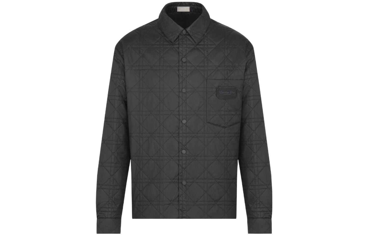 Order DIOR Chaqueta Negra de un Solo Botón con Cuello con Logo y Mangas Largas. 313C509AA767-C900