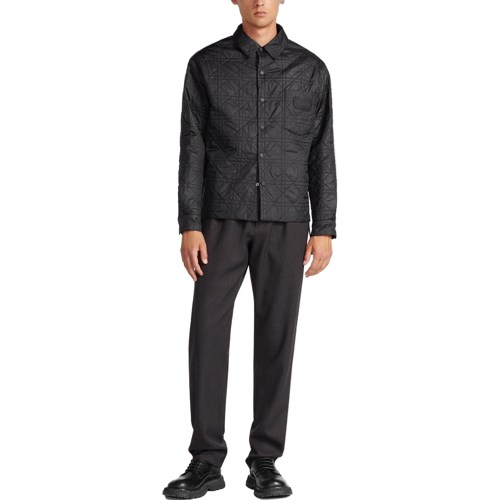 Shop DIOR Chaqueta Negra de un Solo Botón con Cuello con Logo y Mangas Largas. 313C509AA767-C900