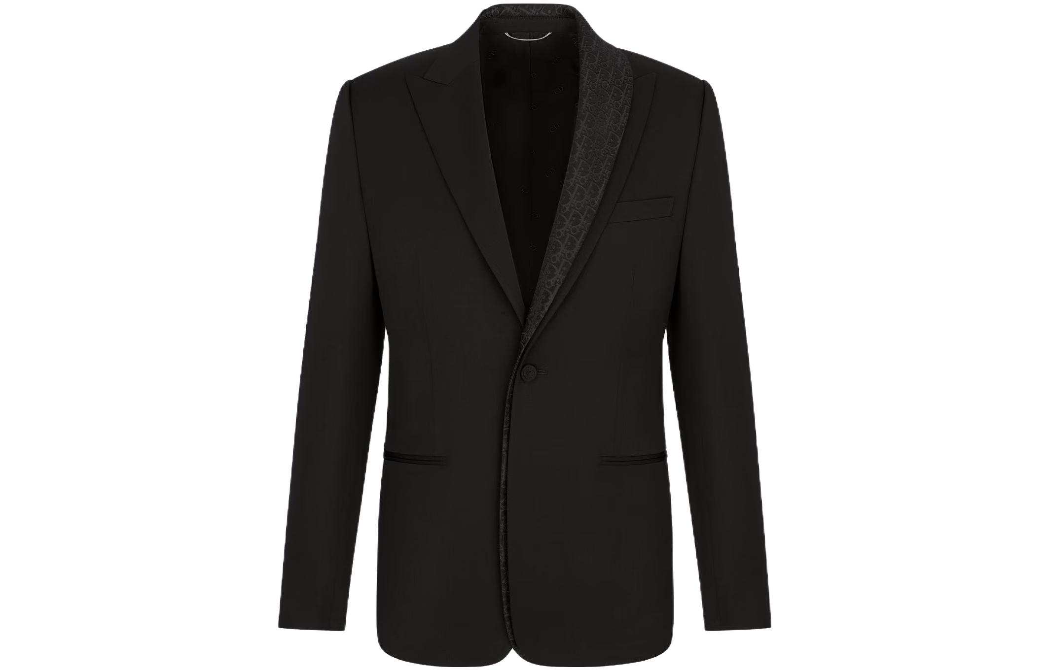 DIOR  Black Single-Breasted Letter Print Suit Jacket Long Sleeve 033C213B4739-C989 圖 2