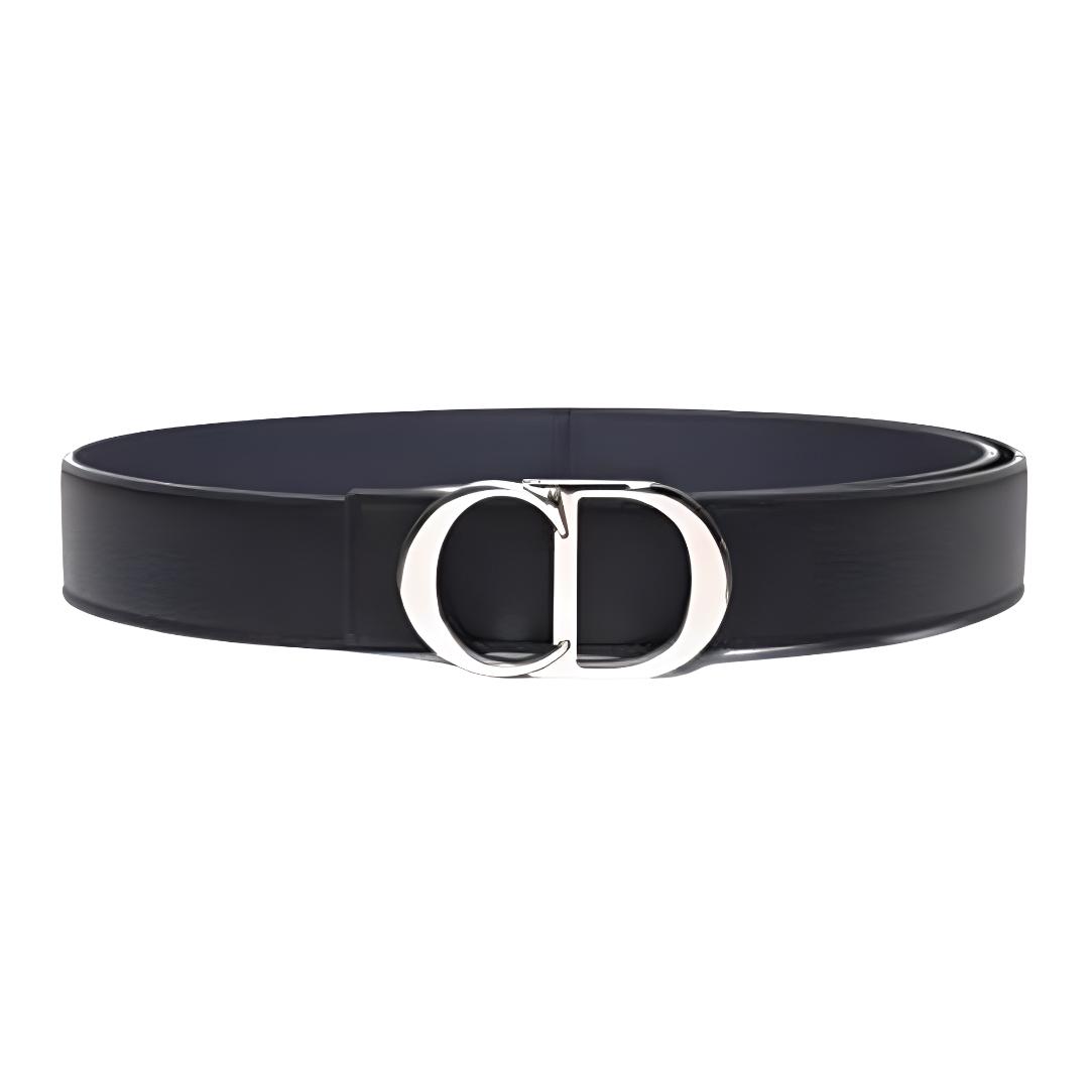 DIOR  Black Smooth Buckle Leather Belt 3.5cm 4371PLTAMH16Q