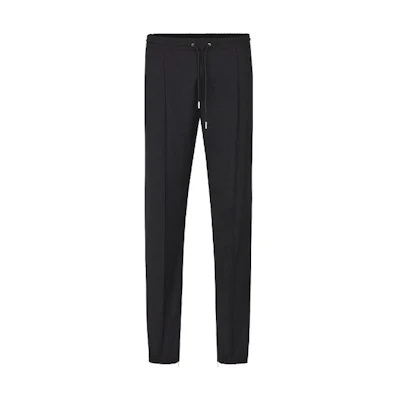 DIOR Black Solid Drawstring Mid-Waist Straight-Leg Casual Pants. 733C138E3226-900