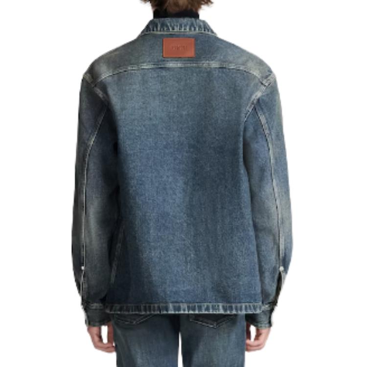 DIOR  Blue Cotton Twill Button-Up Long Sleeve Shirt. 413D488B340X-C520 圖 5