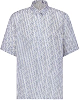 DIOR Blue Logo Print Short-Sleeve Casual Shirt 193C545A5872-C580 DIOR Blue Logo Print Short-Sleeve Casual Shirt 193C545A5872-C580