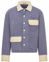 DIOR Blue Long Sleeve Button-Up Jacket with Letter Pattern. 313D485AY519-C581 DIOR Blue Long Sleeve Button-Up Jacket with Letter Pattern. 313D485AY519-C581