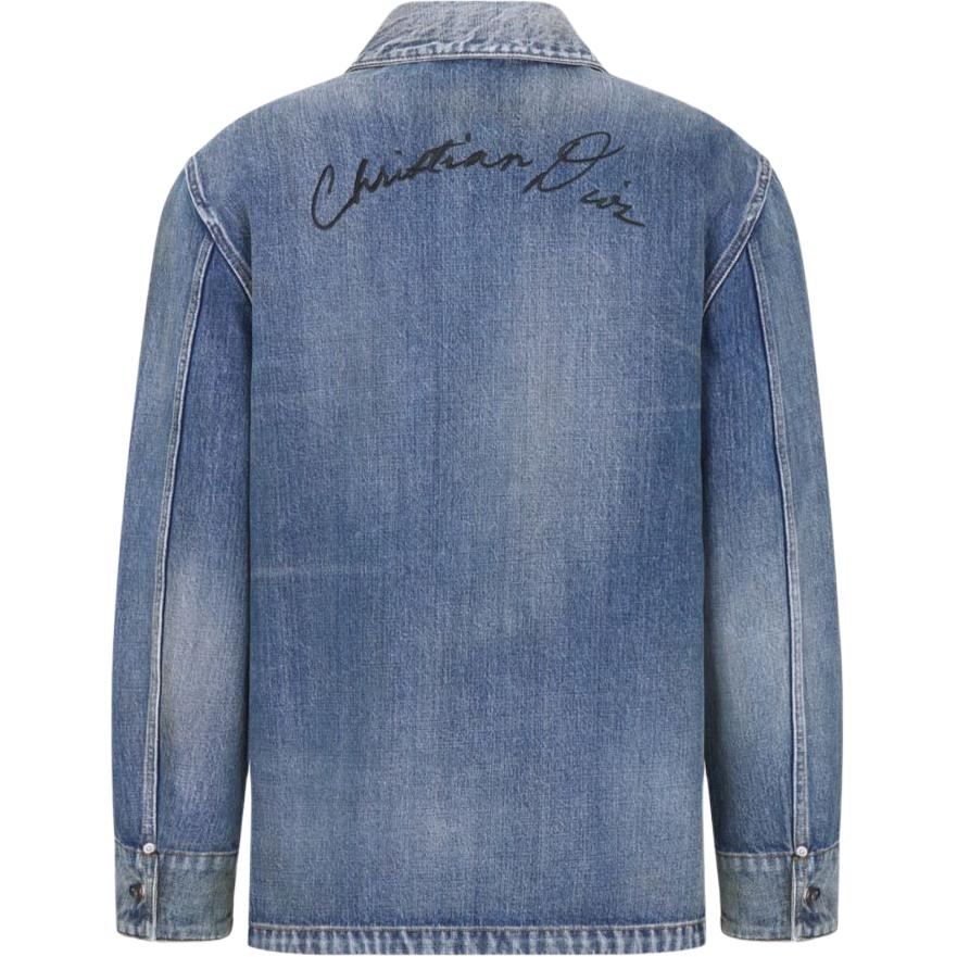 Lookbook 迪奥 蓝色单排扣翻领长袖牛仔夹克. 493D493AY552-C588