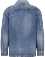 Lookbook DIOR Blue Long Sleeve Denim Jacket with Single-Breasted Collar. 493D493AY552-C588