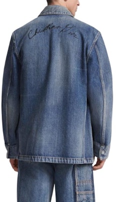 DIOR Blue Long Sleeve Denim Jacket with Single-Breasted Collar. 493D493AY552-C588 Purchase DIOR Blue Long Sleeve Denim Jacket with Single-Breasted Collar. 493D493AY552-C588