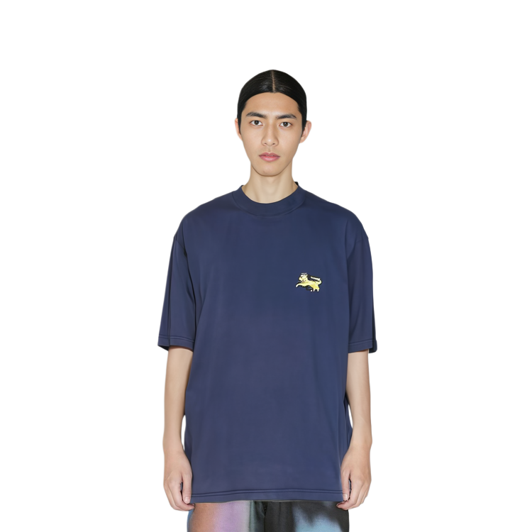 DIOR  Blue Loose-Fit T-Shirt with Solid Color Logo Embroidery. 143J649A0677-C340 圖 5