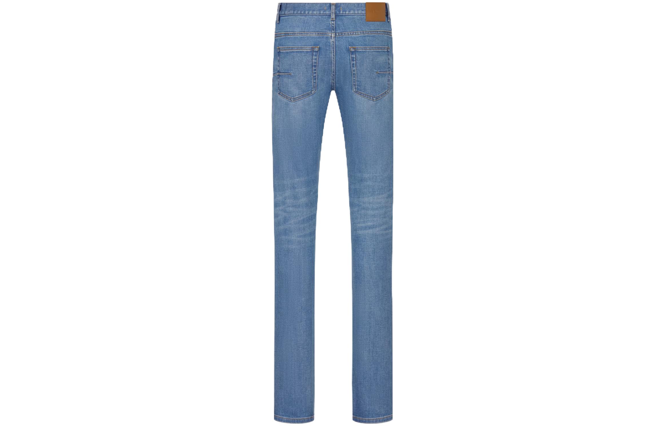 Lookbook DIOR 蓝色中腰修身弹力牛仔裤 193DS00K349X-C530