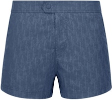 DIOR Blue Mid-Waist Button Shorts with All-Over Logo Print. 293B102AB041-C531 DIOR Blue Mid-Waist Button Shorts with All-Over Logo Print. 293B102AB041-C531