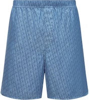 DIOR Blue Monogram Elastic Waist Casual Shorts 483C102A5231-C545 DIOR Blue Monogram Elastic Waist Casual Shorts 483C102A5231-C545