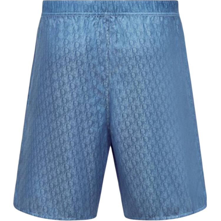 Lookbook DIOR Celana Pendek Santai Biru Monogram Pinggang Elastis 483C102A5231-C545