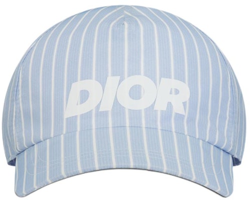 DIOR Blue Polyester Baseball Cap with Logo Stripe Design. 483C900AB067 Lookbook DIOR Blue Polyester Baseball Cap with Logo Stripe Design. 483C900AB067
