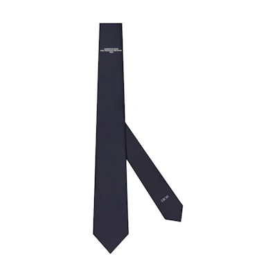 DIOR Blue Silk Tie with Logo Design. 41C1047B0914_C580