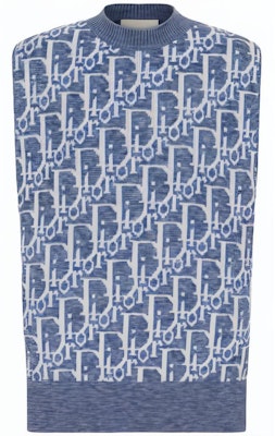 ディオール ブルー ノースリーブ ニット セーター ロゴ ジャカード パターン付き. 393M662AT662-C580 Order ディオール ブルー ノースリーブ ニット セーター ロゴ ジャカード パターン付き. 393M662AT662-C580