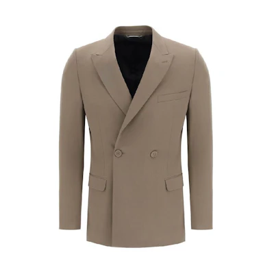 DIOR Brown Double-Breasted Casual Jacket with Solid Collar. 023C241C4739-731