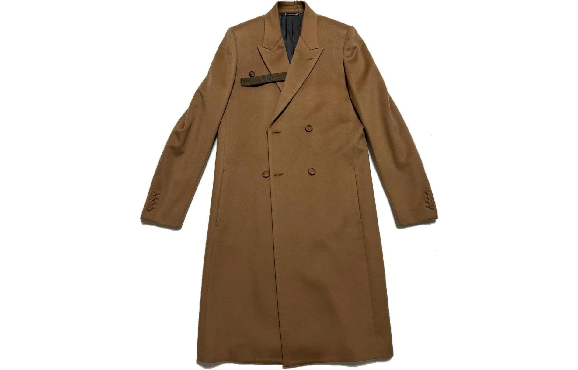 DIOR  Brown Double-Breasted Long Sleeve Coat. 013C302B3225-C120