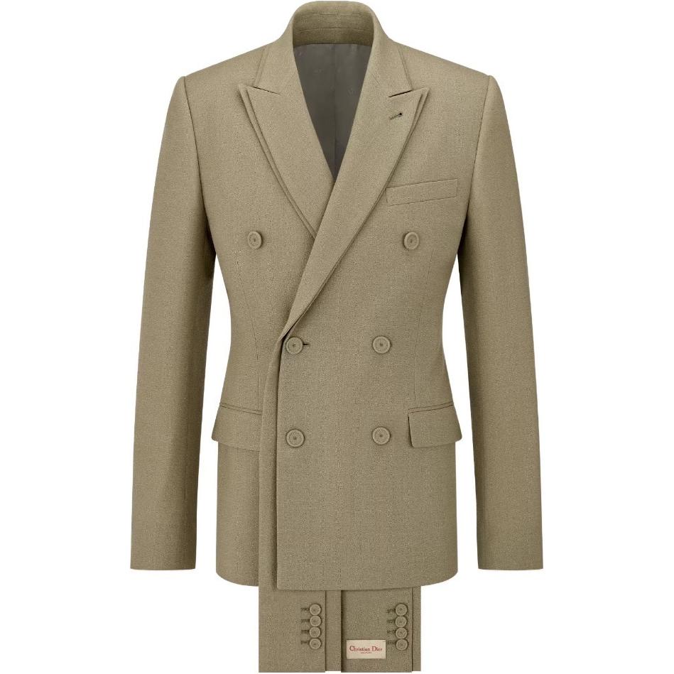DIOR  Brown Green Double-Breasted Blazer with Detachable Scarf. 383C253A5775-C640 圖 2