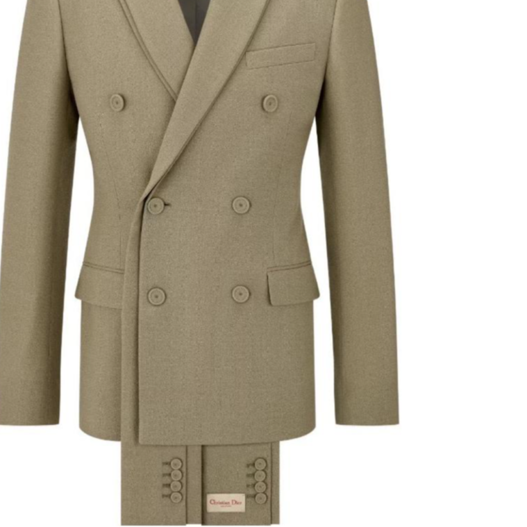 DIOR  Brown Green Double-Breasted Blazer with Detachable Scarf. 383C253A5775-C640 圖 5