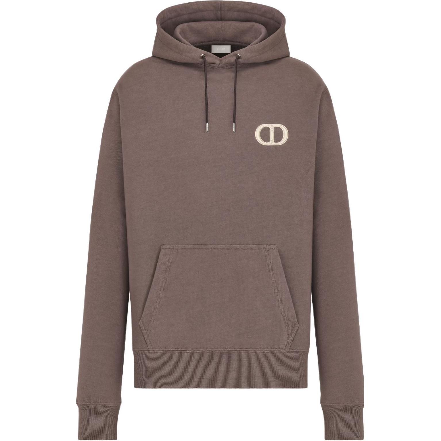 DIOR  Brown Hoodie with Logo Lettering. 113J698A0531-C771