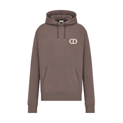 DIOR Brown Hoodie with Logo Lettering. 113J698A0531-C771