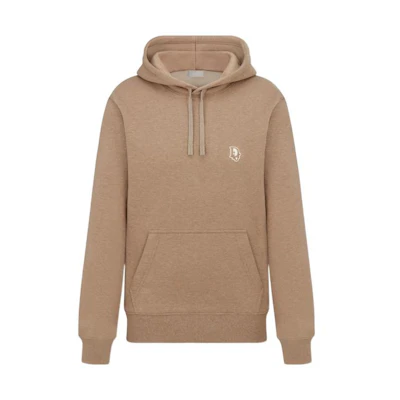 DIOR Brown Pullover Hoodie with Solid Color Logo Embroidery. 213J640A0796-C130