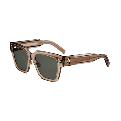 DIOR Brown Square Sunglasses with Logo Temples. CDDMS2IXR64C0