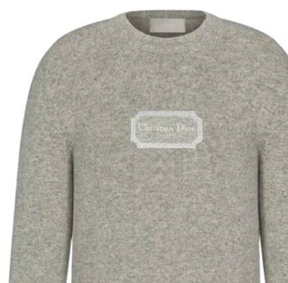 DIOR Cashmere Sweater with Embroidered Christian Dior Couture Logo. 243M645AT474-C880 Details for DIOR Cashmere Sweater with Embroidered Christian Dior Couture Logo. 243M645AT474-C880