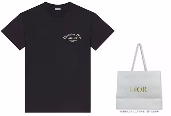 DIOR "Christian Atelier" 黑色男女同款標誌T恤 863J621I0533-C980 Shop DIOR "Christian Atelier" 黑色男女同款標誌T恤 863J621I0533-C980
