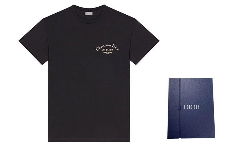 Purchase DIOR "Christian Atelier" 黑色男女同款標誌T恤 863J621I0533-C980