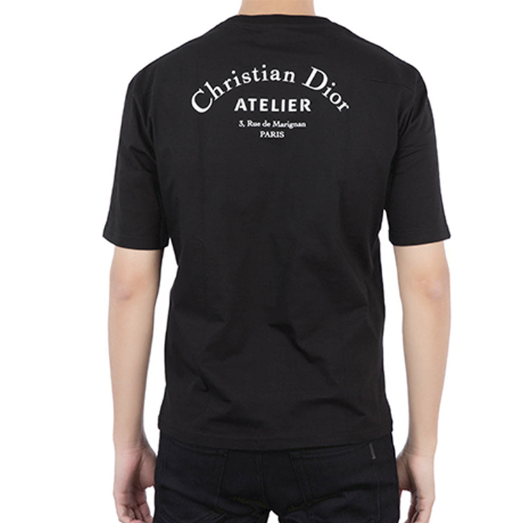 Sizing DIOR "Christian Atelier" 黑色男女同款標誌T恤 863J621I0533-C980