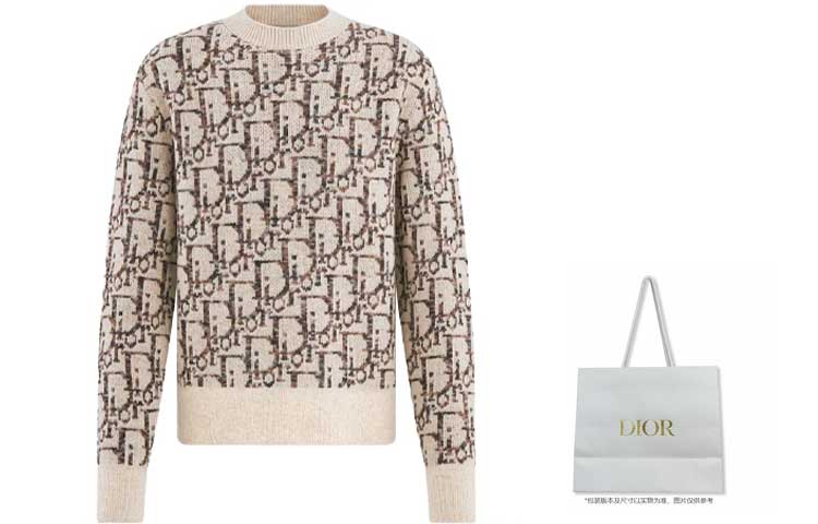 Shop DIOR Crewneck Sweater Lengan Panjang Bordir Huruf. 193M638AT662-C187