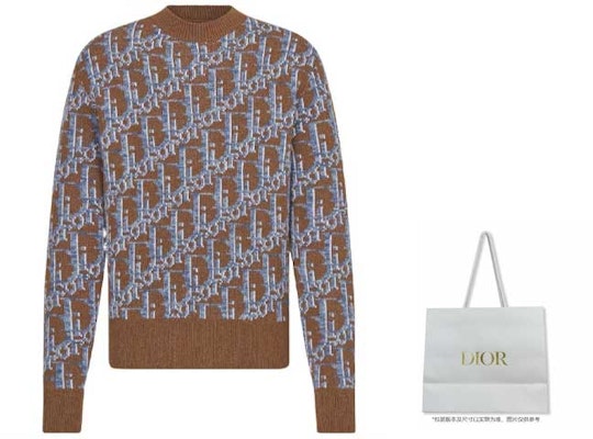 DIOR 刺绣字母宽松款长袖圆领毛衣 193M638AT662-C187 2