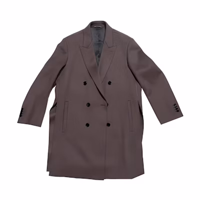 DIOR Dark Brown Double-Breasted Coat with Strap Detail. 943C324B4663-C483