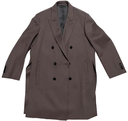 DIOR Dark Brown Double-Breasted Coat with Strap Detail. 943C324B4663-C483 Order DIOR Dark Brown Double-Breasted Coat with Strap Detail. 943C324B4663-C483