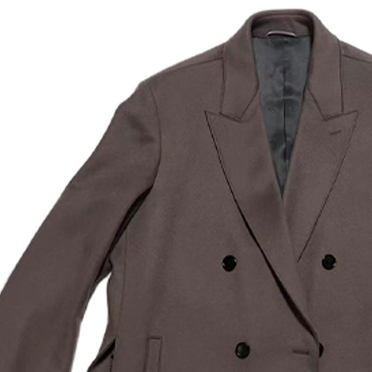 Purchase DIOR  Dark Brown Double-Breasted Coat with Strap Detail. 943C324B4663-C483